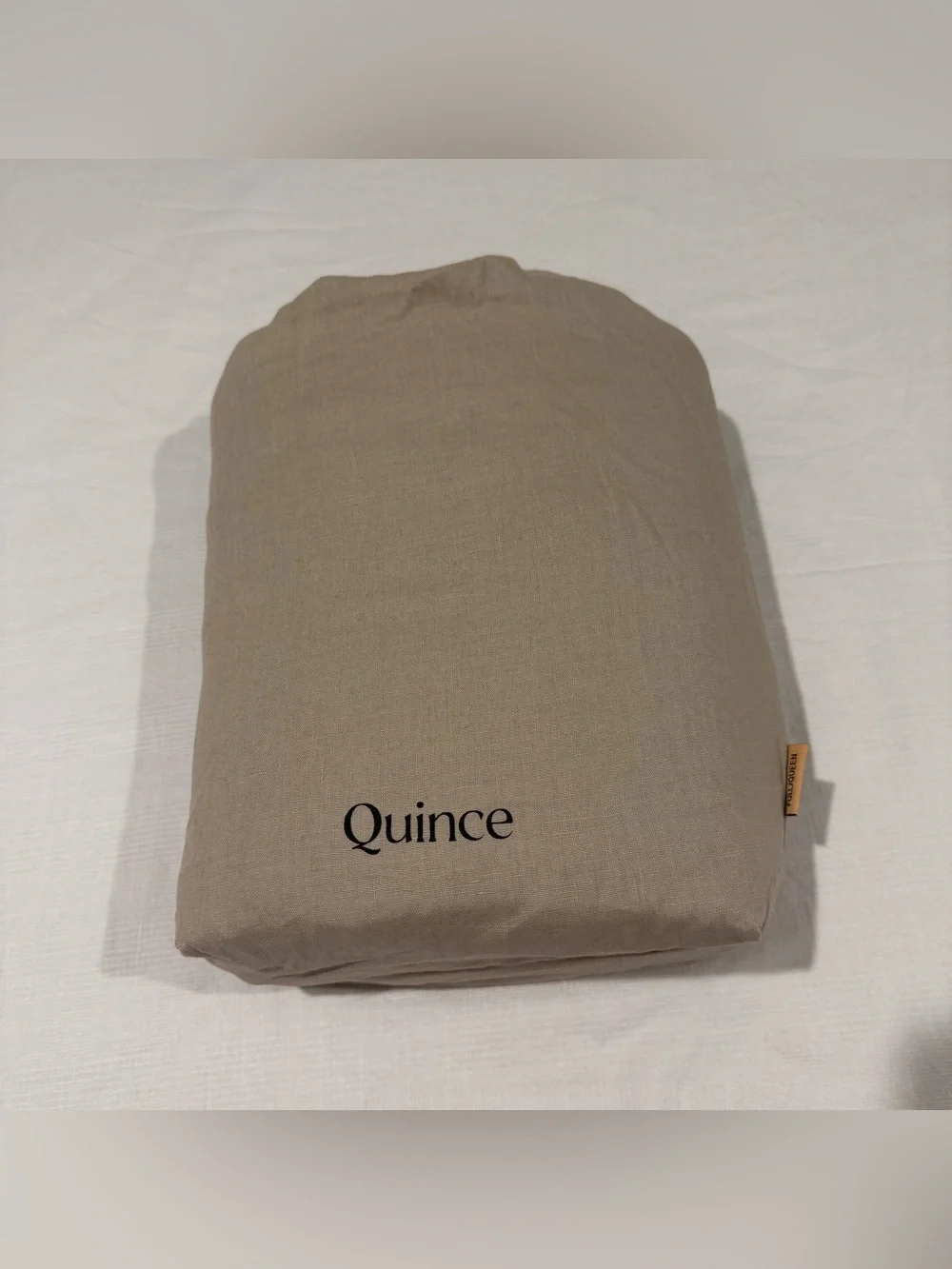New Quince European Linen Duvet Cover Set Full/Queen - Toffee MSRP $194